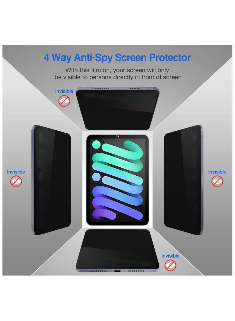 【1 Pack】 Privacy Screen Protector for iPad Mini 7 8.3 inch (A17 Pro 2024 7th Generation) 360° Anti-Spy Tempered Glass Screen Protector Scratch Resistant Anti-Fingerprint - Image 2